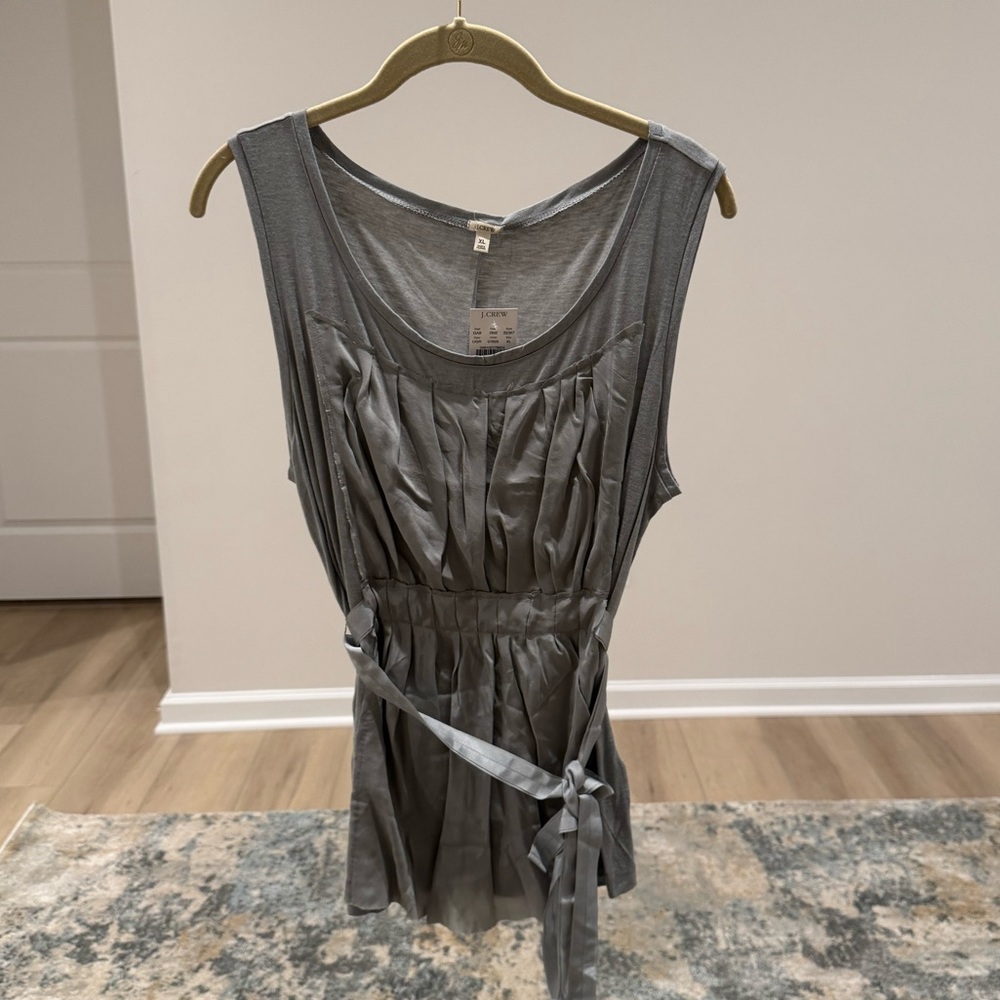 J. Crew Light Gray Pleated Top - NWT; Size XL